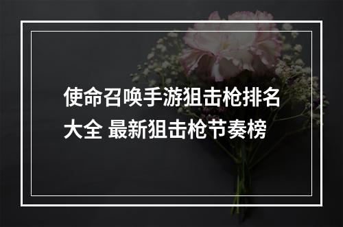 使命召唤手游狙击枪排名大全 最新狙击枪节奏榜