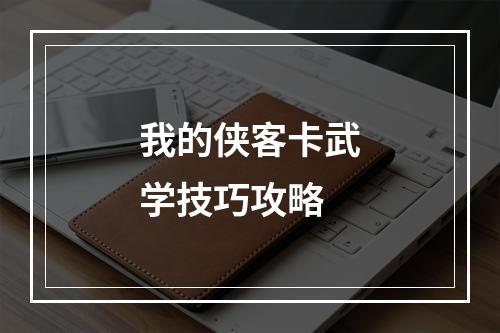 我的侠客卡武学技巧攻略