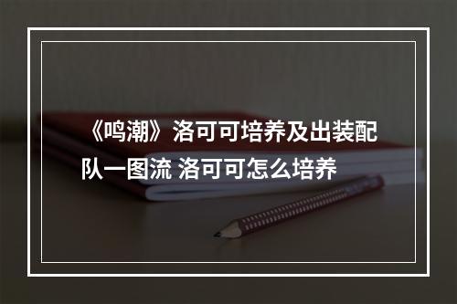 《鸣潮》洛可可培养及出装配队一图流 洛可可怎么培养