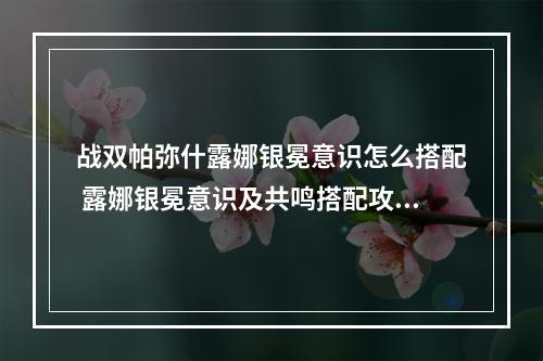 战双帕弥什露娜银冕意识怎么搭配 露娜银冕意识及共鸣搭配攻略