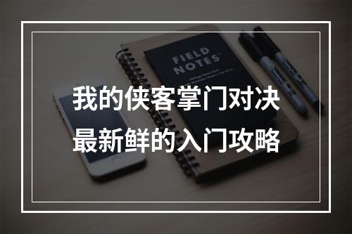 我的侠客掌门对决最新鲜的入门攻略