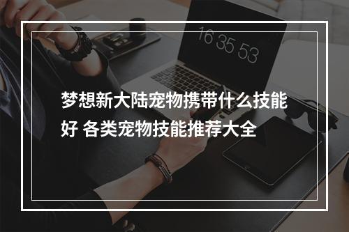 梦想新大陆宠物携带什么技能好 各类宠物技能推荐大全