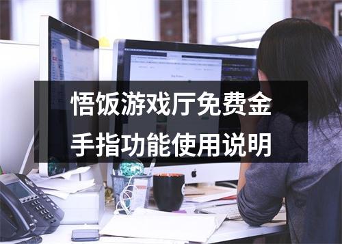 悟饭游戏厅免费金手指功能使用说明