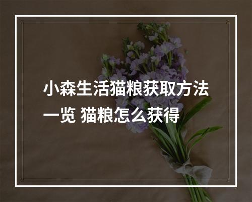 小森生活猫粮获取方法一览 猫粮怎么获得