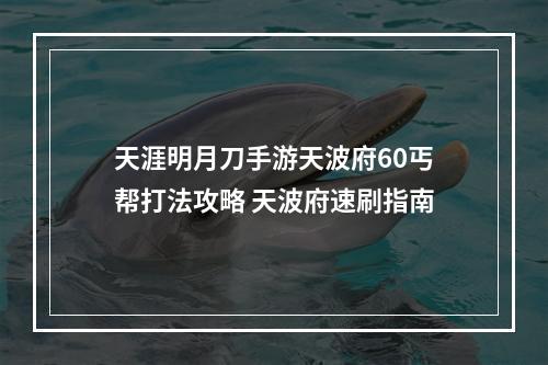 天涯明月刀手游天波府60丐帮打法攻略 天波府速刷指南