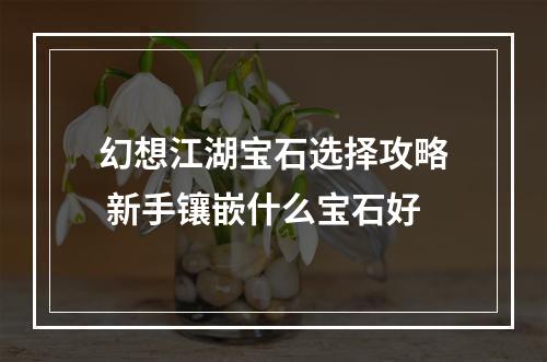 幻想江湖宝石选择攻略 新手镶嵌什么宝石好