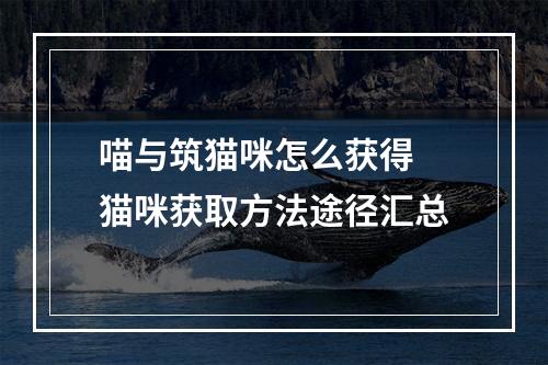 喵与筑猫咪怎么获得 猫咪获取方法途径汇总