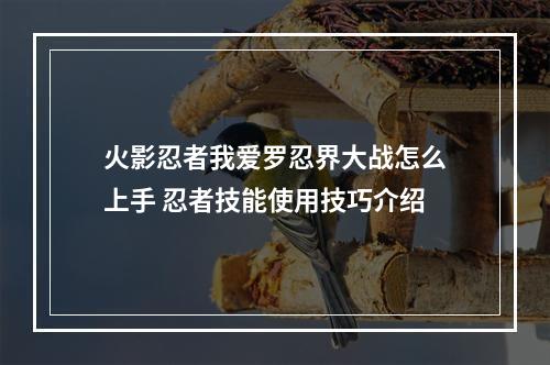 火影忍者我爱罗忍界大战怎么上手 忍者技能使用技巧介绍