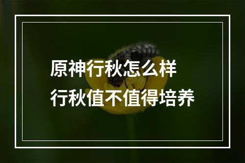 原神行秋怎么样 行秋值不值得培养