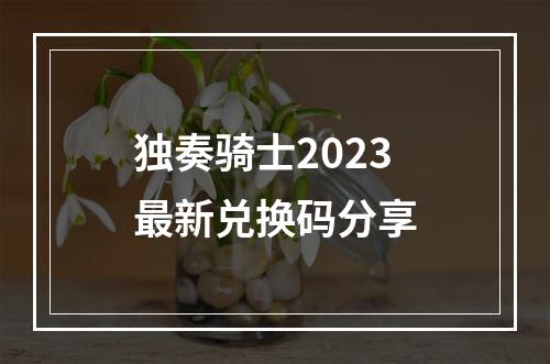 独奏骑士2023最新兑换码分享