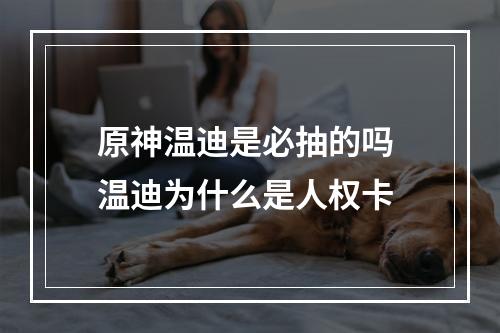 原神温迪是必抽的吗 温迪为什么是人权卡