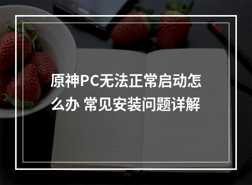 原神PC无法正常启动怎么办 常见安装问题详解