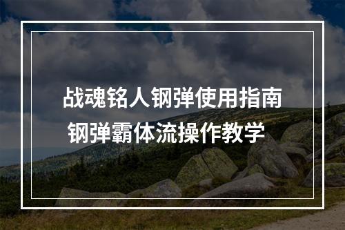 战魂铭人钢弹使用指南 钢弹霸体流操作教学