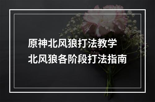 原神北风狼打法教学 北风狼各阶段打法指南