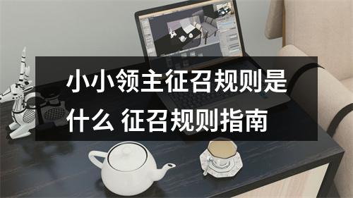 小小领主征召规则是什么 征召规则指南