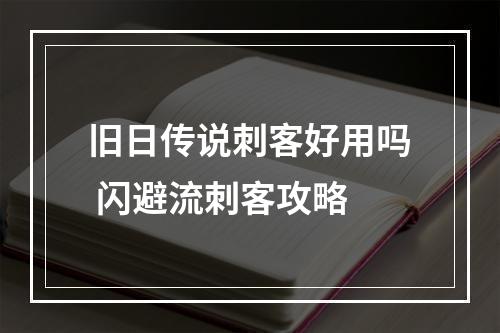 旧日传说刺客好用吗 闪避流刺客攻略