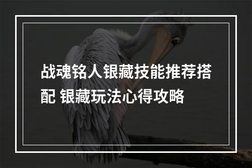 战魂铭人银藏技能推荐搭配 银藏玩法心得攻略