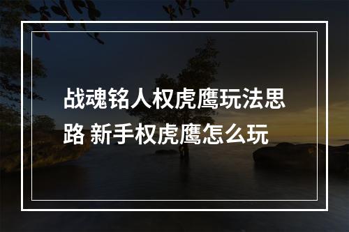 战魂铭人权虎鹰玩法思路 新手权虎鹰怎么玩