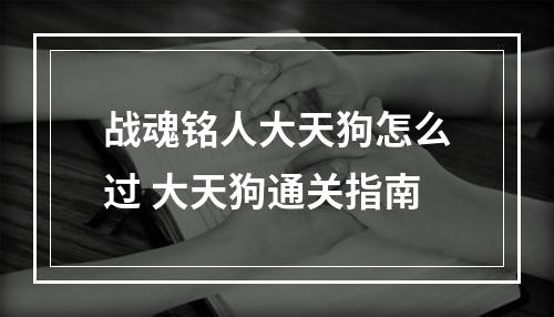 战魂铭人大天狗怎么过 大天狗通关指南