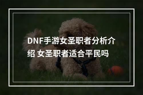 DNF手游女圣职者分析介绍 女圣职者适合平民吗