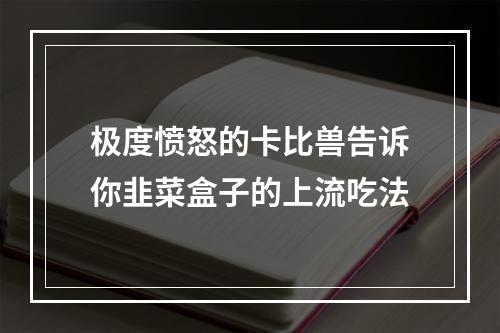 极度愤怒的卡比兽告诉你韭菜盒子的上流吃法