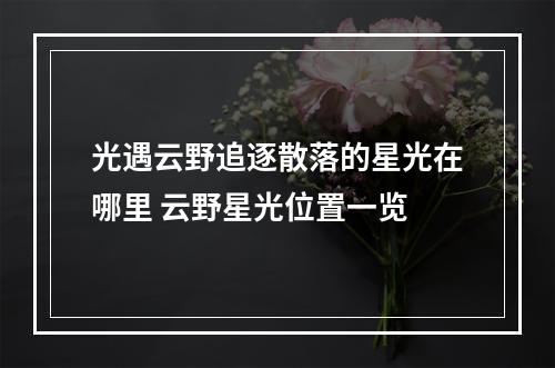 光遇云野追逐散落的星光在哪里 云野星光位置一览