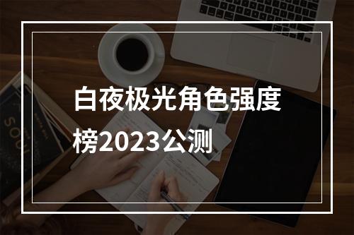 白夜极光角色强度榜2023公测