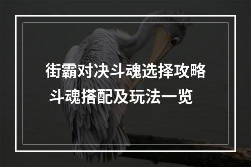 街霸对决斗魂选择攻略 斗魂搭配及玩法一览