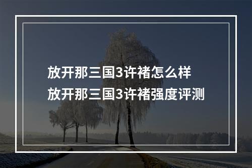 放开那三国3许褚怎么样 放开那三国3许褚强度评测