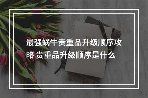 最强蜗牛贵重品升级顺序攻略 贵重品升级顺序是什么