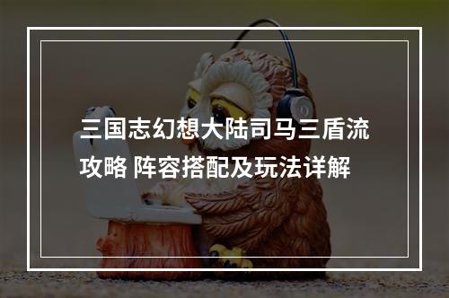 三国志幻想大陆司马三盾流攻略 阵容搭配及玩法详解