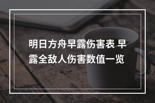 明日方舟早露伤害表 早露全敌人伤害数值一览