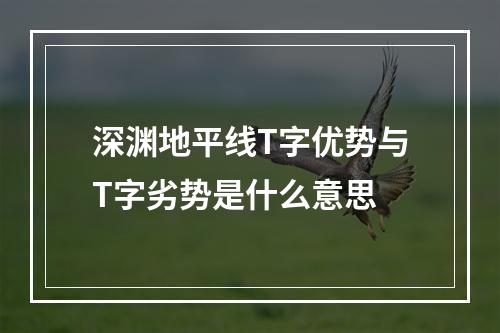 深渊地平线T字优势与T字劣势是什么意思