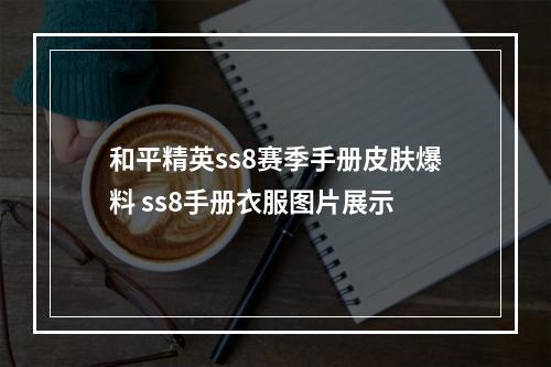 和平精英ss8赛季手册皮肤爆料 ss8手册衣服图片展示