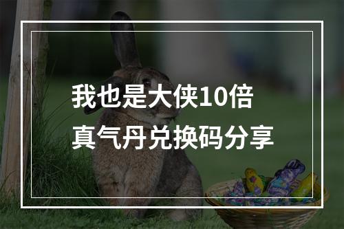 我也是大侠10倍真气丹兑换码分享