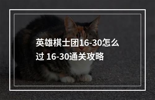 英雄棋士团16-30怎么过 16-30通关攻略