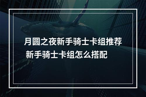 月圆之夜新手骑士卡组推荐 新手骑士卡组怎么搭配