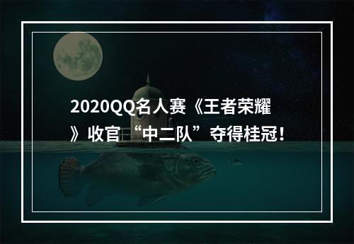 2020QQ名人赛《王者荣耀》收官 “中二队”夺得桂冠！