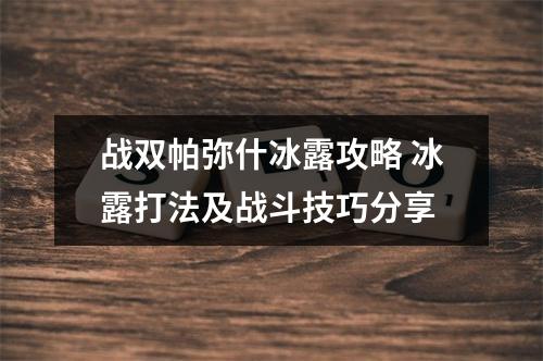 战双帕弥什冰露攻略 冰露打法及战斗技巧分享