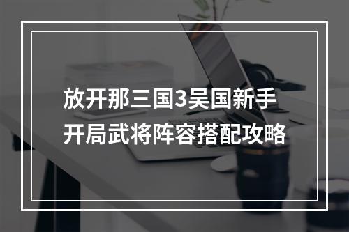 放开那三国3吴国新手开局武将阵容搭配攻略