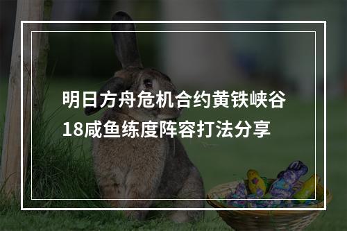 明日方舟危机合约黄铁峡谷18咸鱼练度阵容打法分享