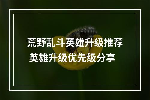 荒野乱斗英雄升级推荐 英雄升级优先级分享