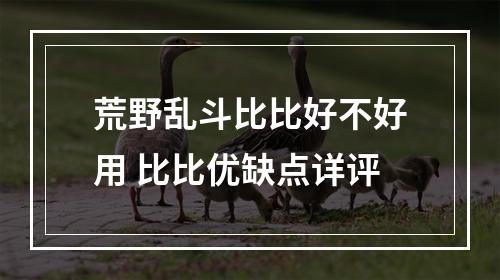 荒野乱斗比比好不好用 比比优缺点详评