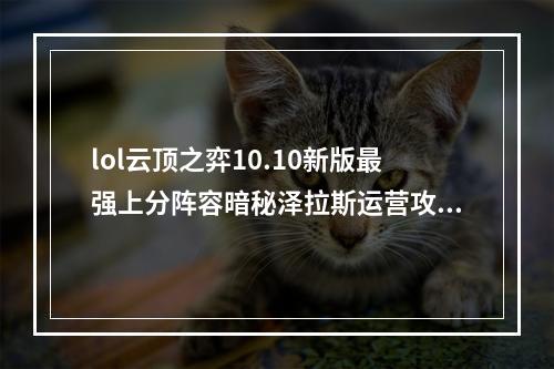 lol云顶之弈10.10新版最强上分阵容暗秘泽拉斯运营攻略