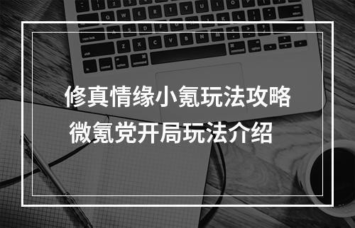 修真情缘小氪玩法攻略 微氪党开局玩法介绍