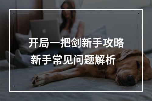 开局一把剑新手攻略 新手常见问题解析