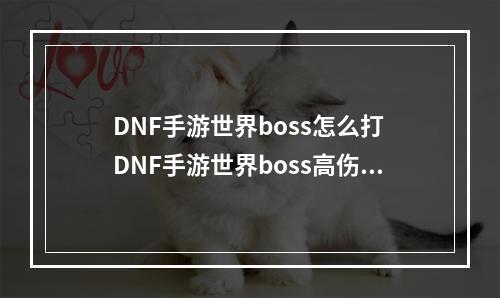 DNF手游世界boss怎么打 DNF手游世界boss高伤害攻略