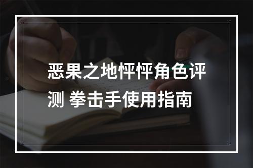 恶果之地怦怦角色评测 拳击手使用指南