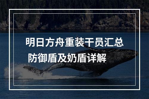 明日方舟重装干员汇总 防御盾及奶盾详解