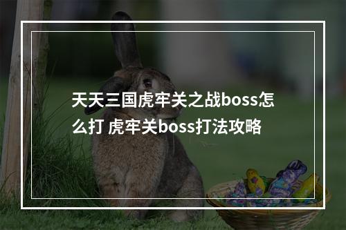 天天三国虎牢关之战boss怎么打 虎牢关boss打法攻略